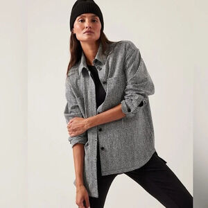 Athleta Womens buttons down textured Shirt Jacket